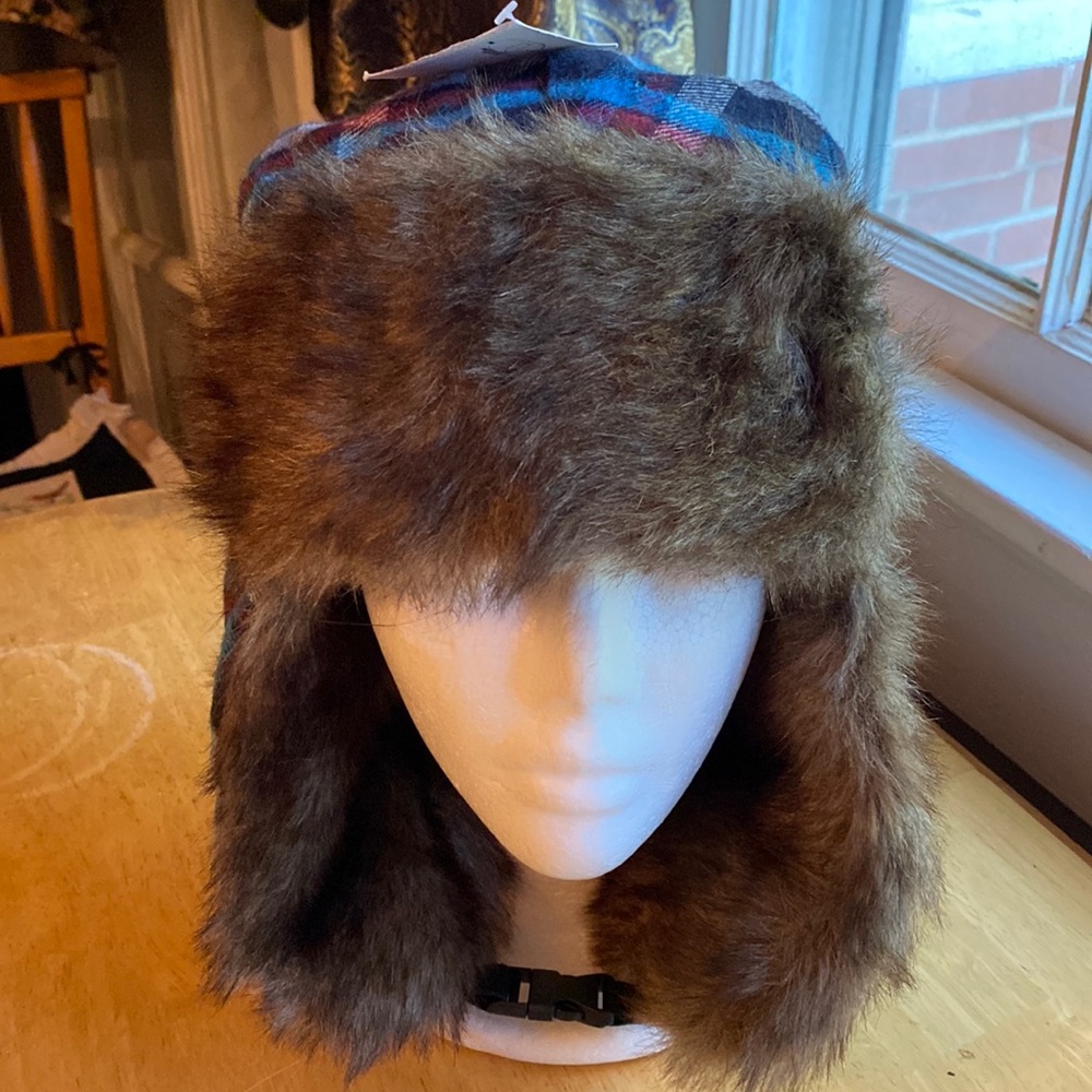 Black blue Tru/fit brand warm Aviator Hat trapper style new